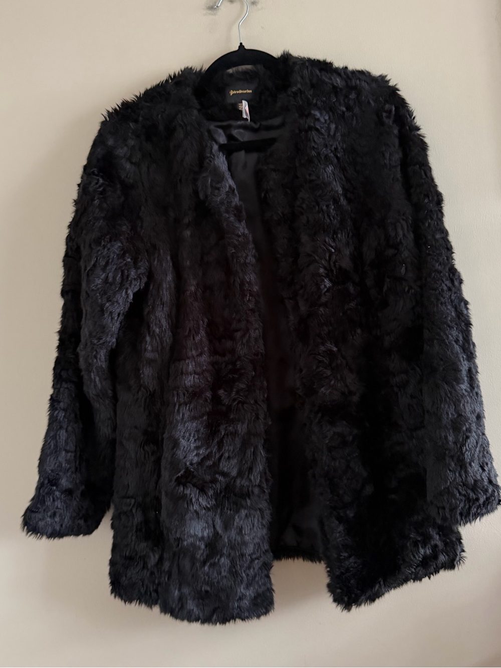 stradivarius Black Faux Fur Jacket